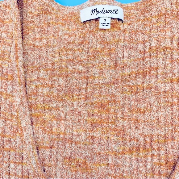 Madewell Marled Ribbed Shaw Button-Front Sweater Tee-S - Picture 5 of 8